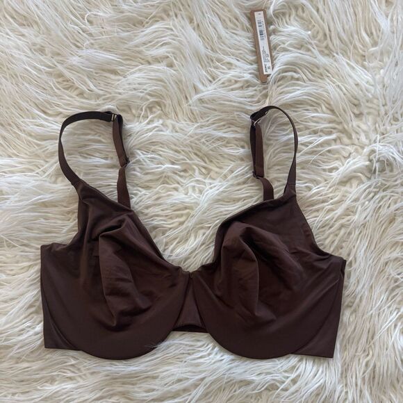 Skims Smoothing Intimates Unlined Full Coverage Bra Cocoa Size 34DDD - Picture 1 of 8